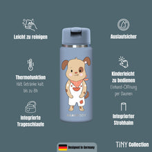 Carica l'immagine nel visualizzatore di Gallery, TINY Borraccia termica per bambini in acciaio inox - cane blu
