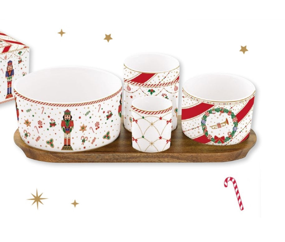 Set aperitivo 4 ciotole Nutcracker Twist