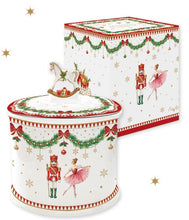 Carica l&#39;immagine nel visualizzatore di Gallery, Biscottiera in porcellana in scatola regalo MAGIE DE NOEL
