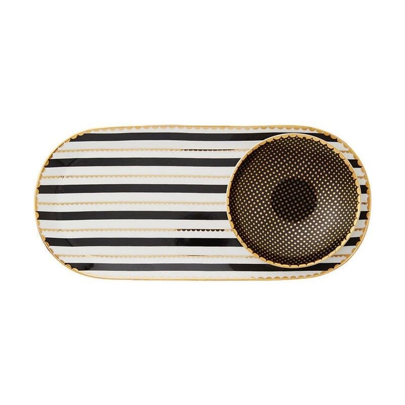 Set vassoio e ciotolina Regency Black