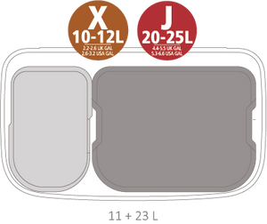 Pattumiera doppia Bo Touch Bin 11+23 lt Brabantia Soft Beige