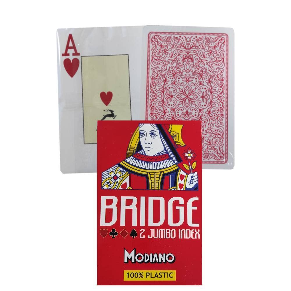 Carte da gioco Modiano Bridge 2 Jumbo Index (rosse)