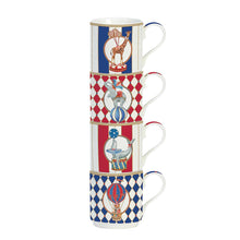 Carica l'immagine nel visualizzatore di Gallery, Set 4 mug impilabili in porcellana Circus

