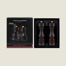 Carica l&#39;immagine nel visualizzatore di Gallery, Set 2 macine sale e pepe London Chocolate Wood 18cm
