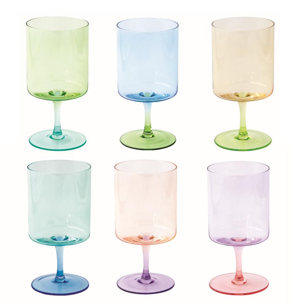 Set 6 calici in vetro multicolor Rainbow