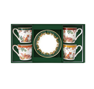 Set caffè 4 tazzine con piattino Forest Dream