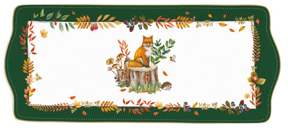 Vassoio in porcellana 35x15 Forest Dream