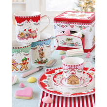 Carica l&#39;immagine nel visualizzatore di Gallery, Set 4 piatti dessert in porcellana assortiti in colour box SWEET CHRISTMAS
