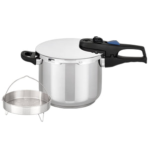 Pentola a pressione induzione PRAKTIKA 6,0lt con cestello vapore