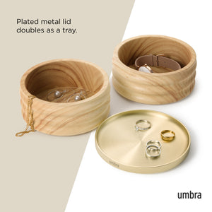 Portagioie in legno Tesora Wood ottone Umbra