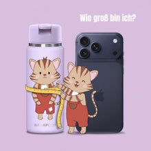 Carica l'immagine nel visualizzatore di Gallery, Borraccia termica TINY per bambini in acciaio inox - gatto lilla
