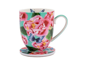 Tazza mug 400ml con sottobicchiere "Camelia Dreams" by Gabby Malpas