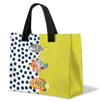 Borsa mare idrorepellente con zip 60x40 Verde Acido