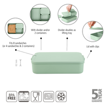 Carica l&#39;immagine nel visualizzatore di Gallery, Lunchbox portavivande bento Make &amp; Take verde
