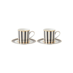 Set 2 tazzine caffè con piattino Regency Black