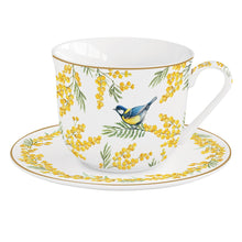 Carica l&#39;immagine nel visualizzatore di Gallery, Tazza in porcellana da colazione 370 ml con piatto Mimosa Easy Life
