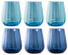 Carica l&#39;immagine nel visualizzatore di Gallery, Bicchiere tumbler Rinascimento Livellara 6 pezzi Turquoise/Ink Blue 400ml - PREZZO OUTLET -
