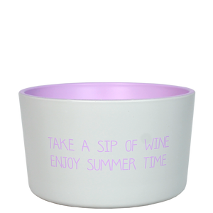 Candela di soia outdoor alla citronella-Take a sip of wine. Enjoy summer time.- MY FLAME