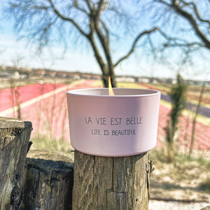 Candela di soia outdoor alla citronella-La vie est belle. Life is beautiful- MY FLAME