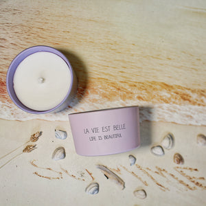 Candela di soia outdoor alla citronella-La vie est belle. Life is beautiful- MY FLAME