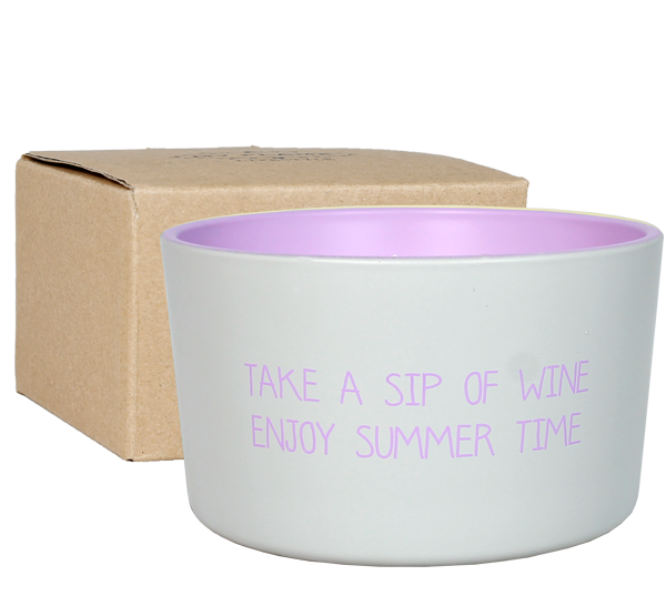 Candela di soia outdoor alla citronella-Take a sip of wine. Enjoy summer time.- MY FLAME