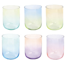 Carica l&#39;immagine nel visualizzatore di Gallery, Set 6 bicchieri acqua in vetro multicolor Rainbow
