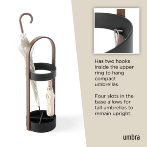 Portaombrelli Bellwood nero/noce Umbra
