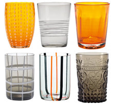 Carica l&#39;immagine nel visualizzatore di Gallery, Bicchiere vetro Melting Pot Set 6 pezzi Orange-Grey
