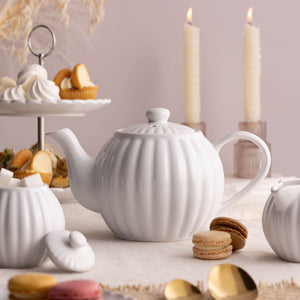 Teiera in porcellana 1100ml 6 Cup LUX Teapot Bianca