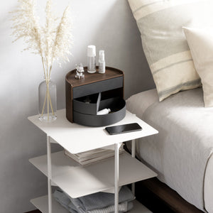 Portagioie organizer in legno Moona nero/noce UMBRA