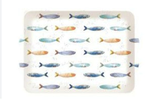 Vassoio in melammina con manici 33x22 BORD DE MER