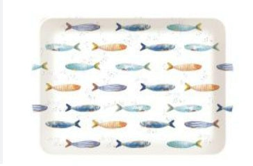 Vassoio in melammina con manici 33x22 BORD DE MER