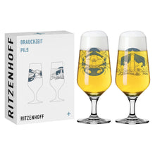 Carica l&#39;immagine nel visualizzatore di Gallery, Set 2 calici pils faro/granchio #4 RITZENHOFF
