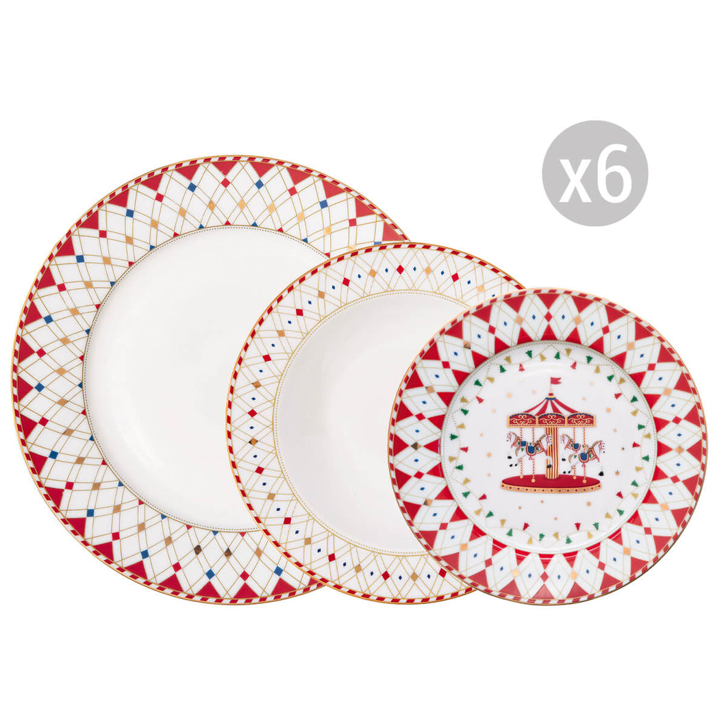 Servizio 18 pezzi in porcellana Christmas Wonderland - Prezzo Outlet