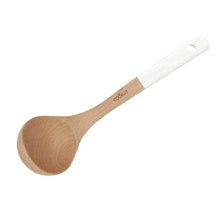 Carica l'immagine nel visualizzatore di Gallery, Set cucchiaio e mestolo in legno di faggio manico Bianco Polare
