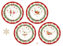 Carica l&#39;immagine nel visualizzatore di Gallery, Set 4 piatti dessert in scatola regalo MAGIE DE NOEL
