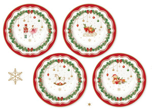 Set 4 piatti dessert in scatola regalo MAGIE DE NOEL