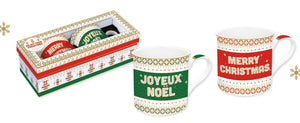 Set 2 tazze da 300 ml in porcellana in confezione regalo ENJOY YOUR CHRISTMAS
