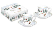Carica l&#39;immagine nel visualizzatore di Gallery, Set 2 tazzine caffè con piattini in porcellana Chalet
