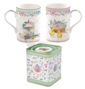 Set 2 tazze + scatola porta tè Spring Bloom Easy Life