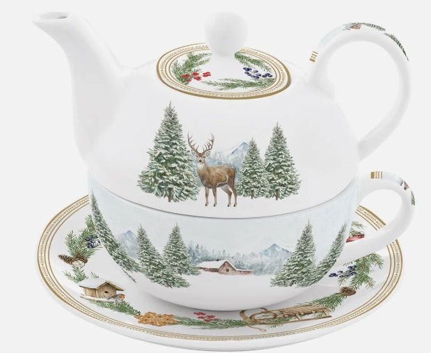 Tea for One in porcellana in colour box White Forest