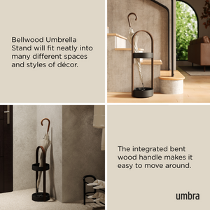 Portaombrelli Bellwood nero/noce Umbra