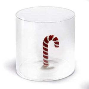 Bicchiere in vetro con soggetto interno Bastoncino