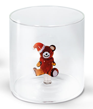 Bicchiere in vetro con soggetto interno Orsetto