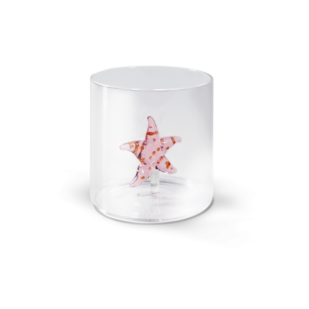 Bicchiere in vetro con soggetto interno WD Lifestyle Stella Marina