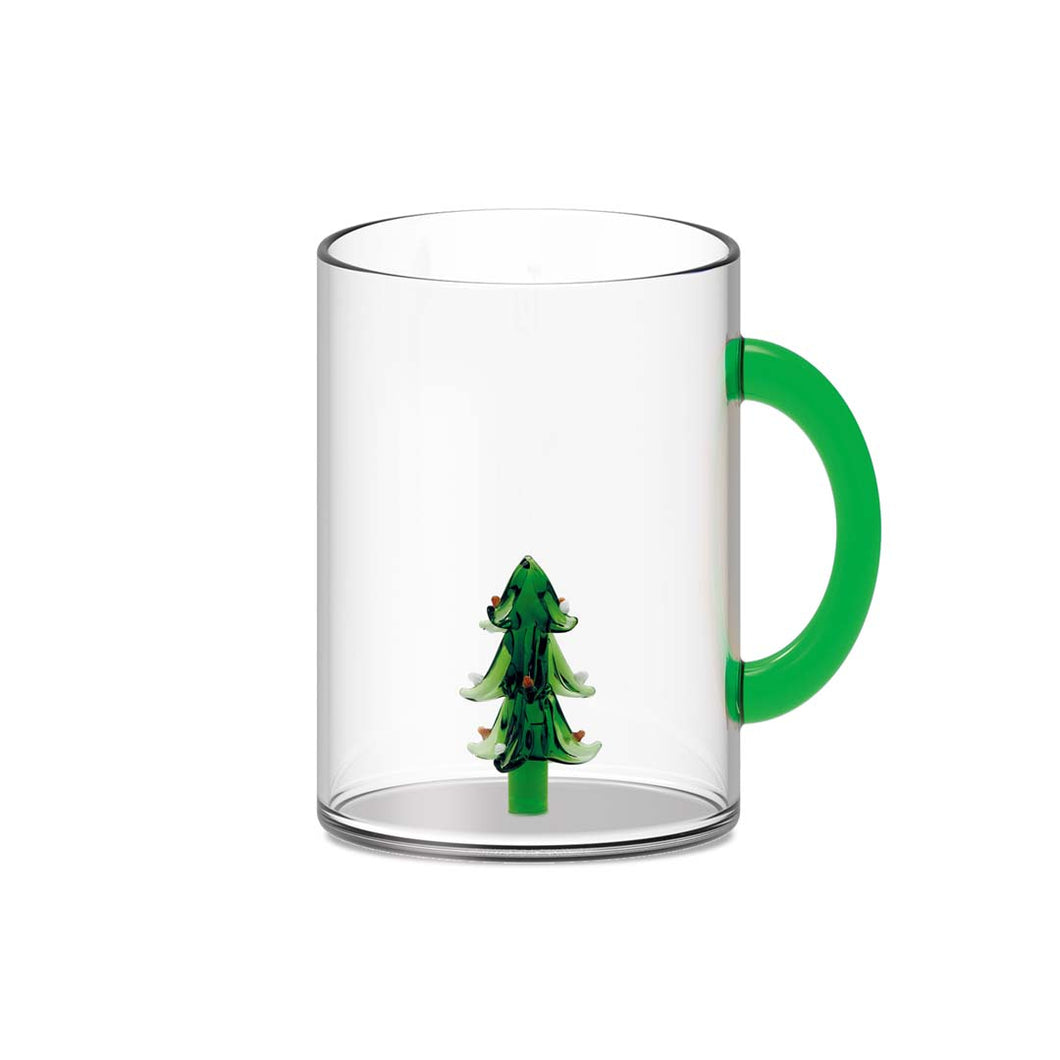 Tazza in vetro borosilicato Albero di Natale