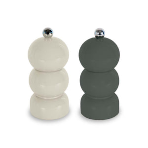 Set macinasale e macinapepe h11,5 in legno laccato Bianco/Grigio