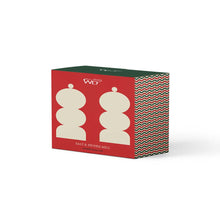 Carica l&#39;immagine nel visualizzatore di Gallery, Set macinasale e macinapepe h11,5 in legno laccato Verde Rosso
