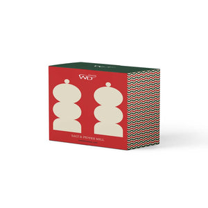 Set macinasale e macinapepe h11,5 in legno laccato Verde Rosso