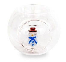 Carica l'immagine nel visualizzatore di Gallery, Porta candela tea-light in vetro Pupazzo di Neve
